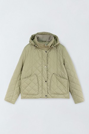 하이넥 버튼 패딩 점퍼 E6IS004