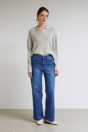 와이드 히든 밴딩 데님S6IS019