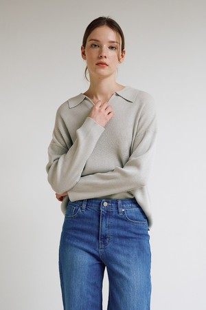 울 블랜디드 카라 니트 S6IS017