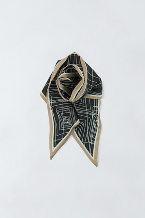 배색 트윌리 스카프 E6IM003