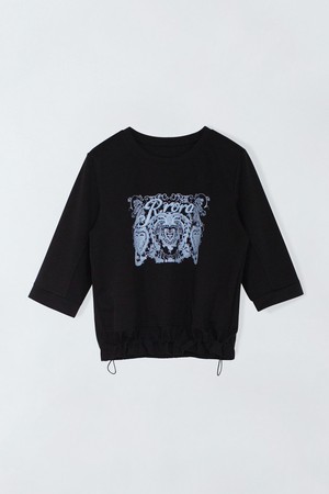 프린트 밴딩 티셔츠 E6IM007