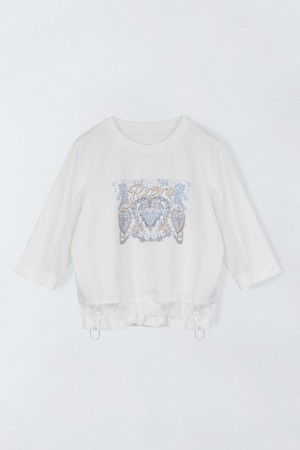 프린트 밴딩 티셔츠 E6IM007