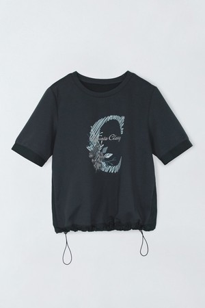 배색 프린팅 티셔츠 E6IM009