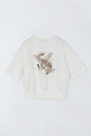 라운드 프린팅 티셔츠 E6IM012