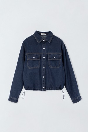 아웃포켓 스트링 데님 셔츠 O6IM006