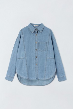 스티치 포인트 데님 셔츠 O6IM005