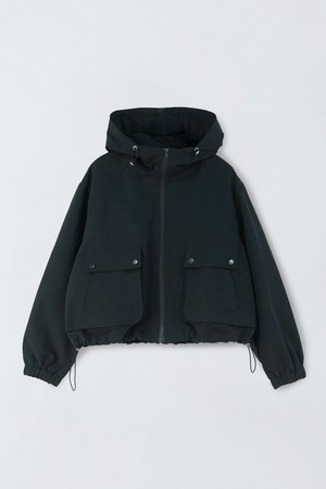 스트링 후드 숏 점퍼 O6IM012