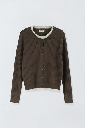 라운드 레이어드 가디건형 니트 E6IM023