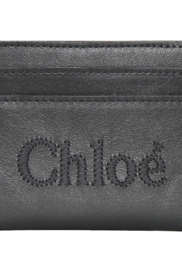 Chloe - 반지갑 - 끌로에 23FW CHC23SP868I10 001 센스 로고 가죽 공용 카드 명함 지갑