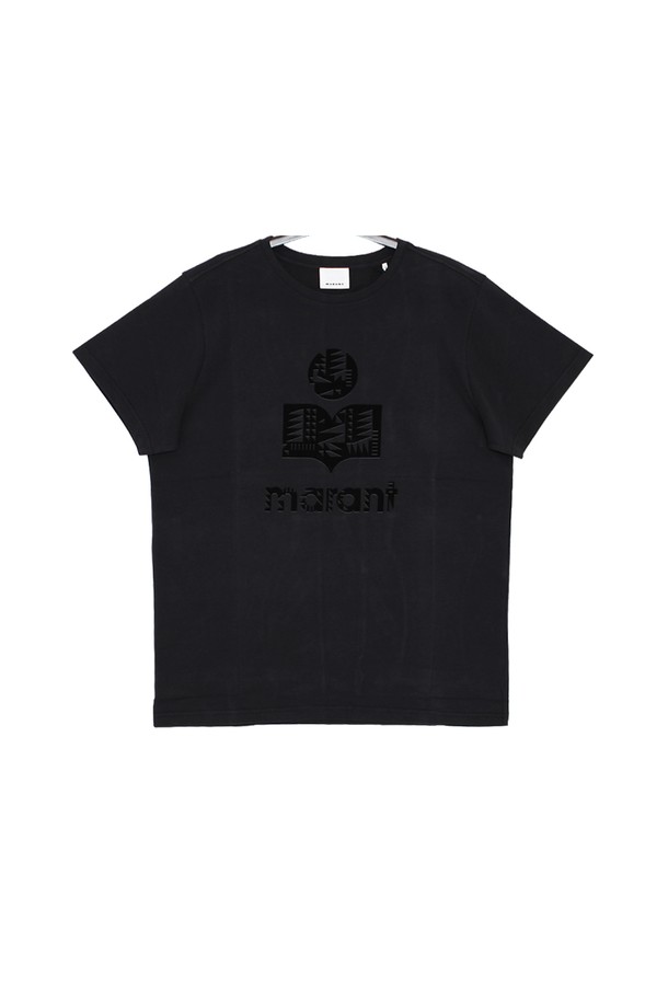 ISABEL MARANT - 반팔티셔츠 - 이자벨마랑 24SS TS0047HA B1N07H 01BK 자페르 벨벳 로고 반팔 티셔츠