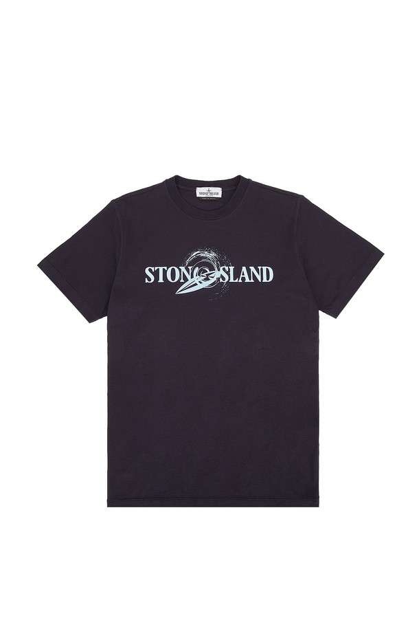 STONE ISLAND - 반소매 티셔츠 - 스톤아일랜드  801621073 V0020 14A 로고 반팔 티셔츠