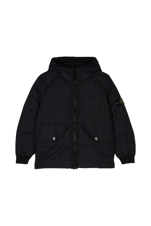 STONE ISLAND - 키즈아우터 - 스톤아일랜드 24FW 와펜로고 크링클랩스 후드 롱 패딩 811640223 V0029 6A