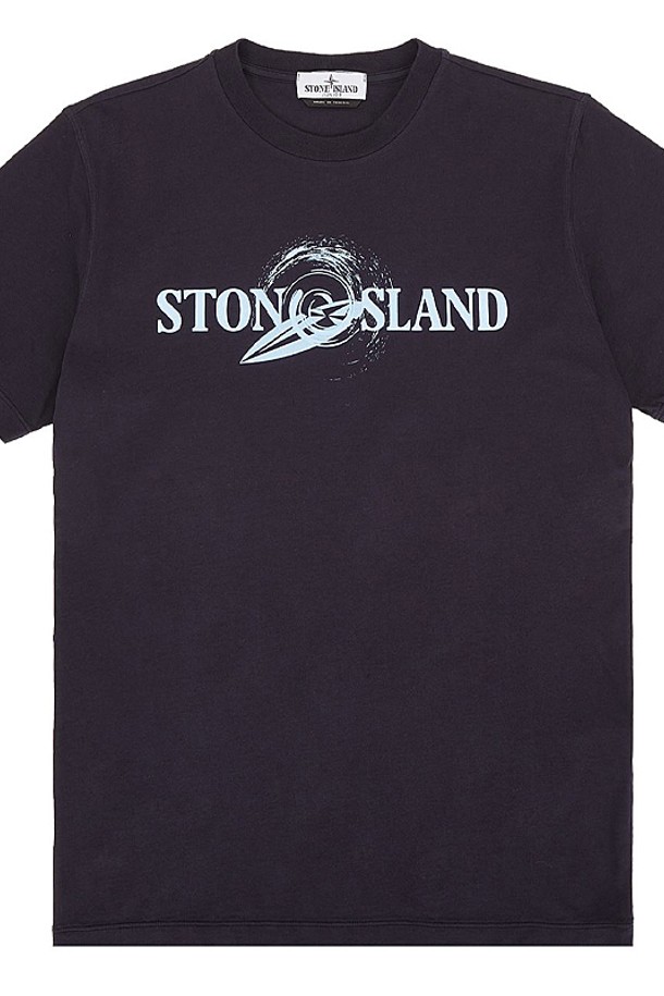 STONE ISLAND - 반소매 티셔츠 - 스톤아일랜드  801621073 V0020 12A 로고 반팔 티셔츠