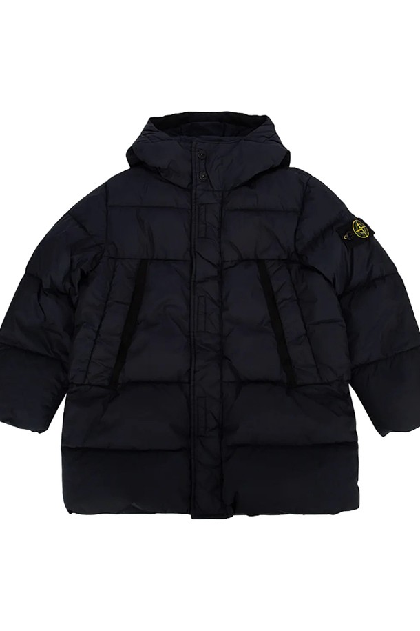 STONE ISLAND - 패딩 - 스톤아일랜드 24FW 와펜로고 크링클랩스 후드 다운 롱패딩 811640123 V0029 12A