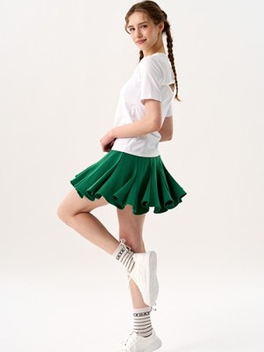 FLARE BAND SHORT SKIRT-a
