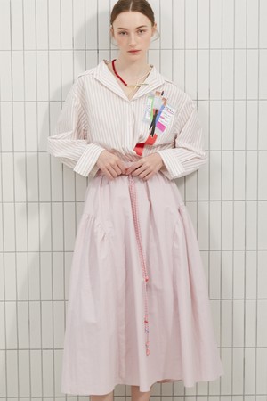 Hand-made Belted Shirring Skirt_ 핸드메이드 벨티드 셔링 스커트