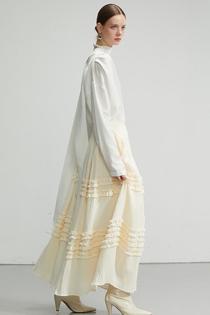 Ruffle Detail Maxi Skirt_ 러플 디테일 맥시 스커트