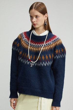 Volume Sleeve Knit Pullover(NA)_ 볼륨 소매 니트 풀오버(네이비)