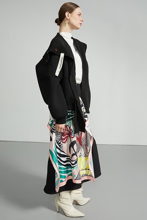 Scarf-Detail Set-Up Maxi Skirt_ 스카프 디테일 셋업 맥시 스커트