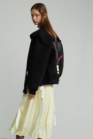 Flower Printed Zip-Up Jumper(BK)_ 플라워 프린트 집업 점퍼(블랙)