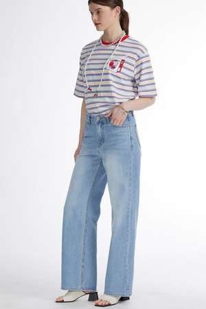 Vertical Stripe Straight Denim_ 스트라이프 일자 데님팬츠