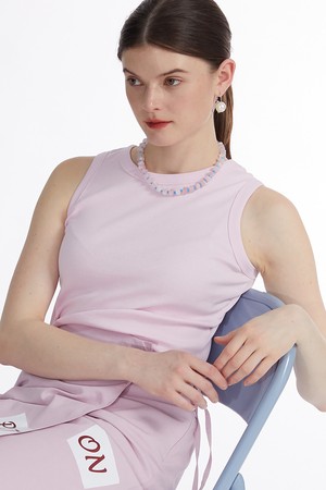 Sleeveless Cotton Crewneck Top_ 크루넥 민소매 탑