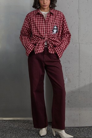Burgundy Straight Cotton Jeans _ 버건디 스트레이트 코튼 진