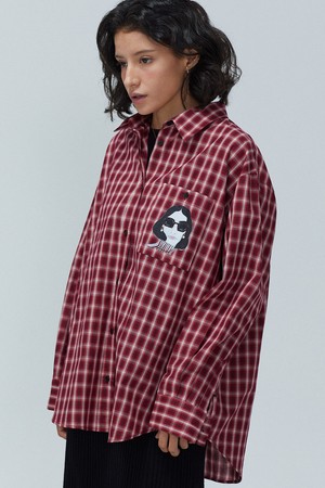 'Seoul Girl' Red Checkered Shirt_ '서울 걸' 레드 체크 셔츠