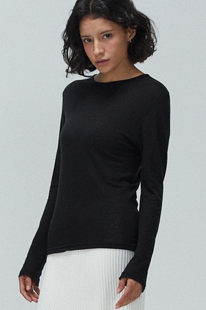 Sheer Wool-Blend Long Sleeve Top_ 시어 울 블렌드 롱 슬리브 탑