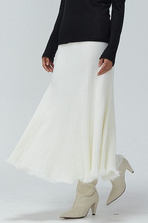 Fringe-Hem Ribbed Knit Skirt _ 프린지 헴 골지 니트 스커트