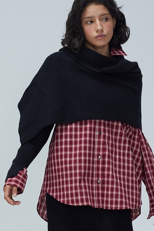 Asymmetric Knit Cape Shawl_ 비대칭 니트 케이프 숄
