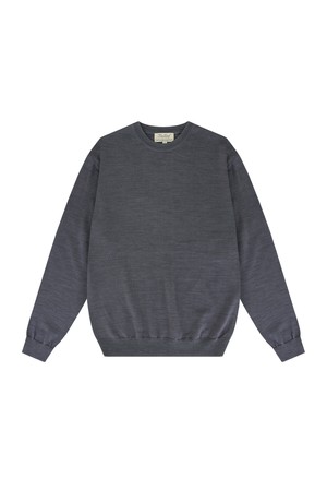 Wool soft crewneck sweater (Blue gray)