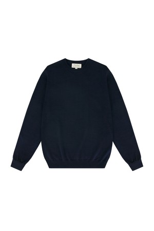 Wool soft crewneck sweater (Navy)