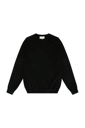 Wool soft crewneck sweater (Black)