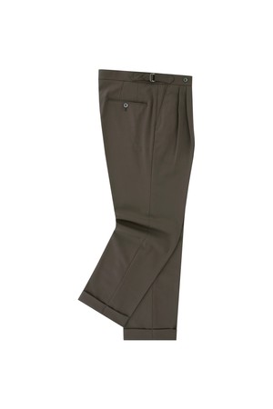 22FW Wool soft adjust 2Pleats Easy Trousers (Light Brown)