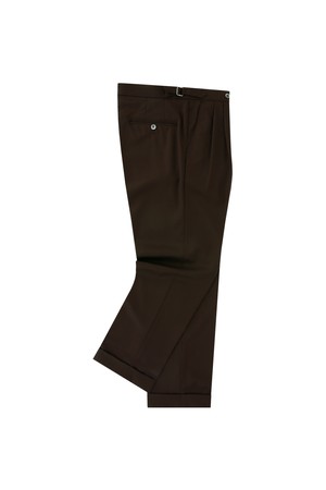 22FW Wool soft adjust 2Pleats Easy Trousers (Brown)