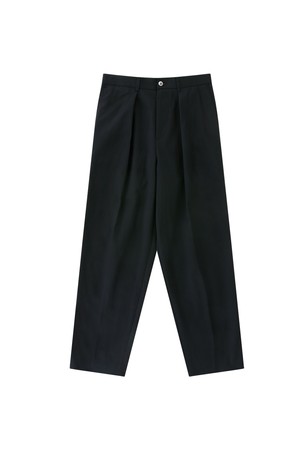 [Easy line] 1Pleats banding chino (Black)