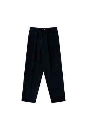   [Easy line] Wool Flannel banding pants (Navy)