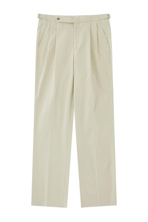 Essential Gaberdine cotton 2Pleats relaxed chino (Sand beige)