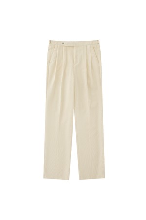 Corduroy adjust 2Pleats relaxed Trousers (Ecru)