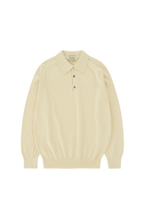 Cotton standard saddle Polo Knit (Ecru)