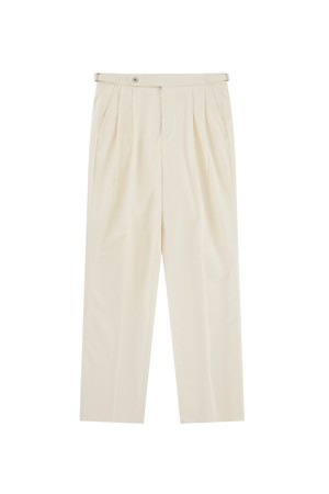 Supima cotton adjust 2Pleats relaxed Chino (Ecru)