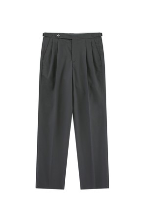 Supima cotton adjust 2Pleats relaxed Chino (Charcoal)