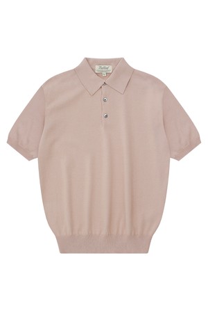 Essential Short Sleeve Polo Knit (Pink)