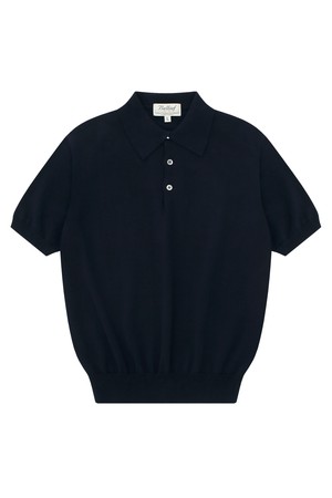 Essential Short Sleeve Polo Knit (Navy)