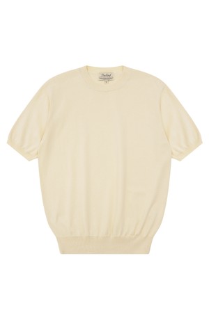 Essential Short Sleeve Round Knit (Ecru)