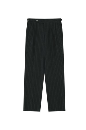 Wool stripe 2Pleats relaxed Pants (Charcoal)