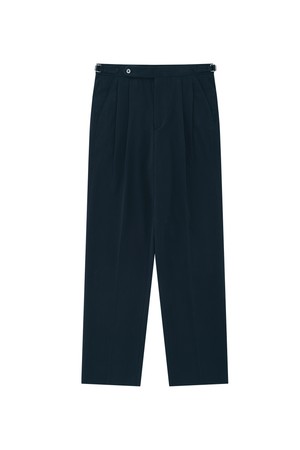 Cotton peach finish 2Pleats relaxed Chino (Navy)