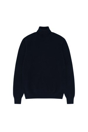 Wool soft Turtle Neck Knit (Navy)