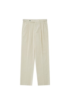 Corduroy adjust relaxed pants (Ecru)